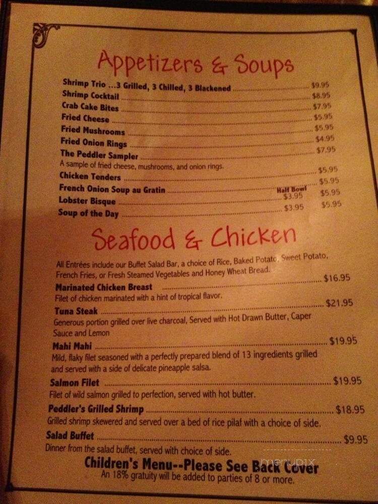 Peddler Steakhouse - Dillon, SC menu_pic