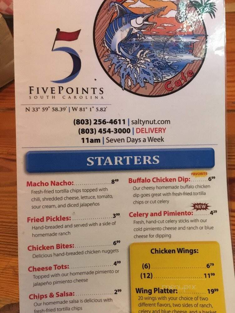 Salty Nut Cafe - Columbia, SC menu_pic