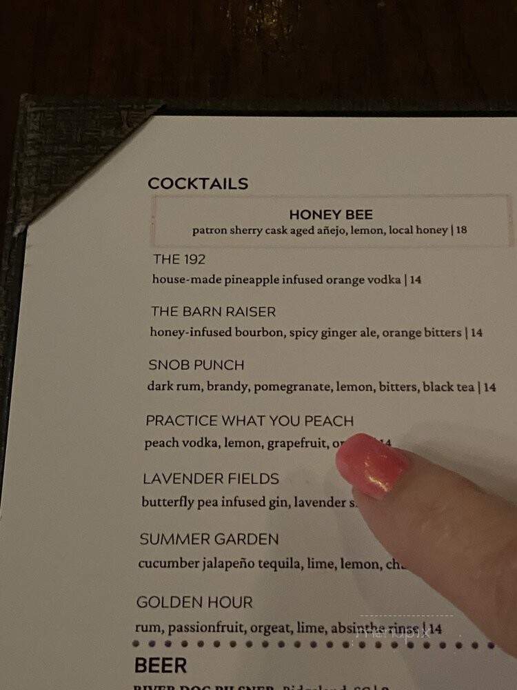 Slightly North Of Broad - Charleston, SC menu_pic