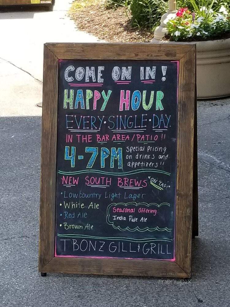 T-Bonz Gill & Grill - North Myrtle Beach, SC menu_pic