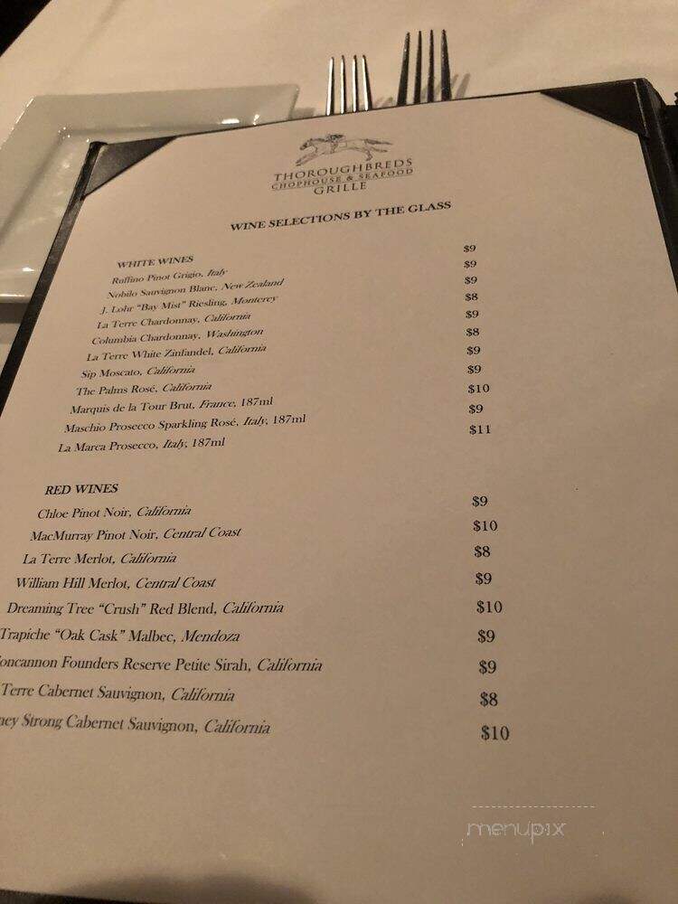 Thoroughbreds Restaurant - Myrtle Beach, SC menu_pic