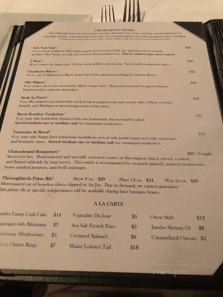 Thoroughbreds Restaurant - Myrtle Beach, SC menu_pic