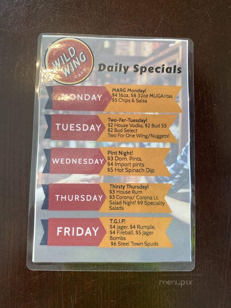 Wild Wing Cafe - Myrtle Beach, SC menu_pic