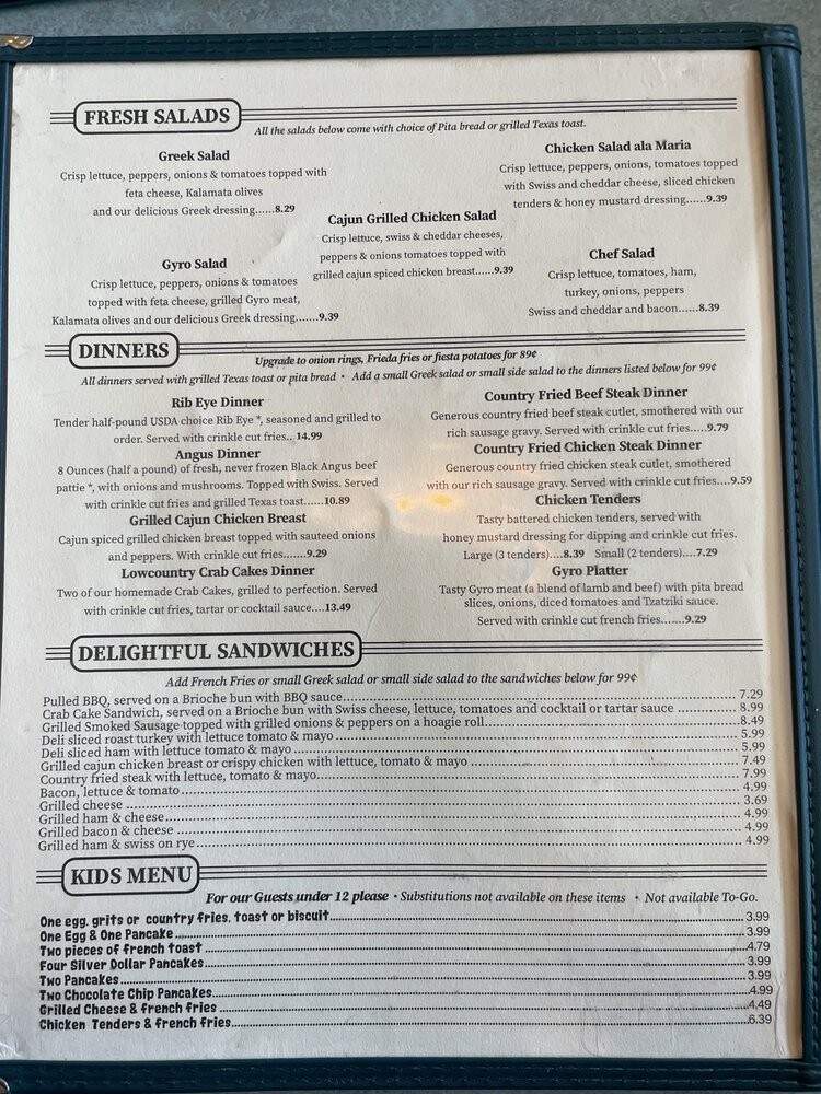 Woodhaven Pancake & Restaurant - Myrtle Beach, SC menu_pic