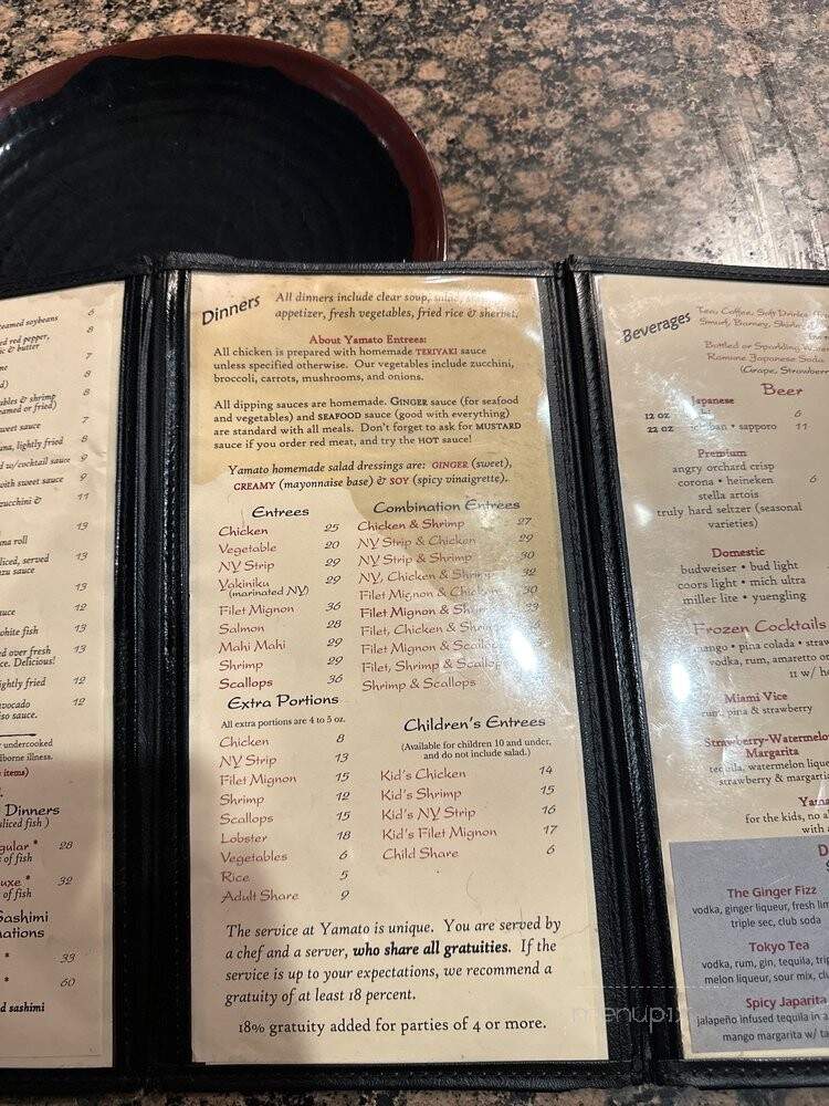Yamato - Myrtle Beach, SC menu_pic