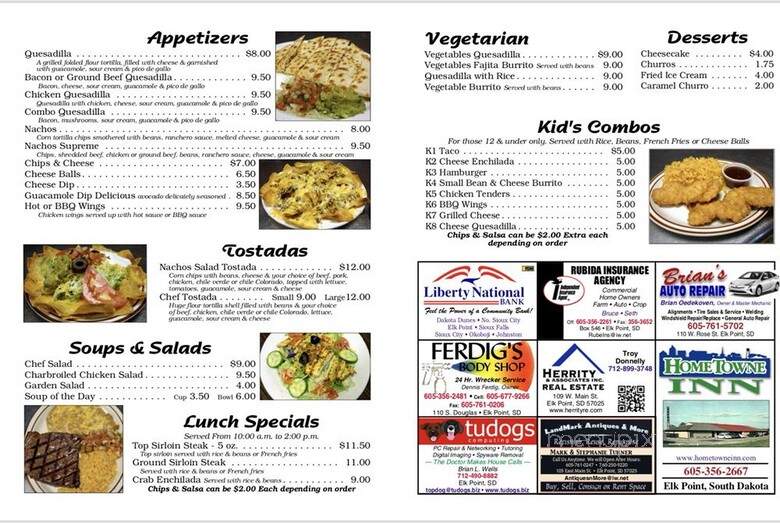 Los Amego's - Elk Point, SD menu_pic