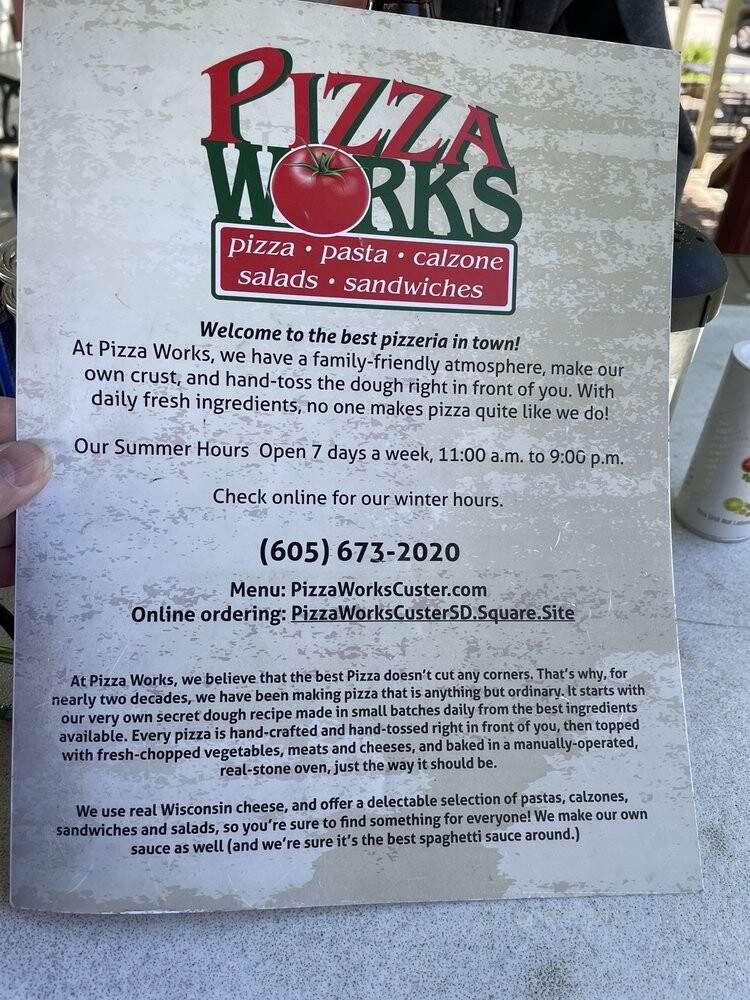Pizza Works - Custer, SD menu_pic