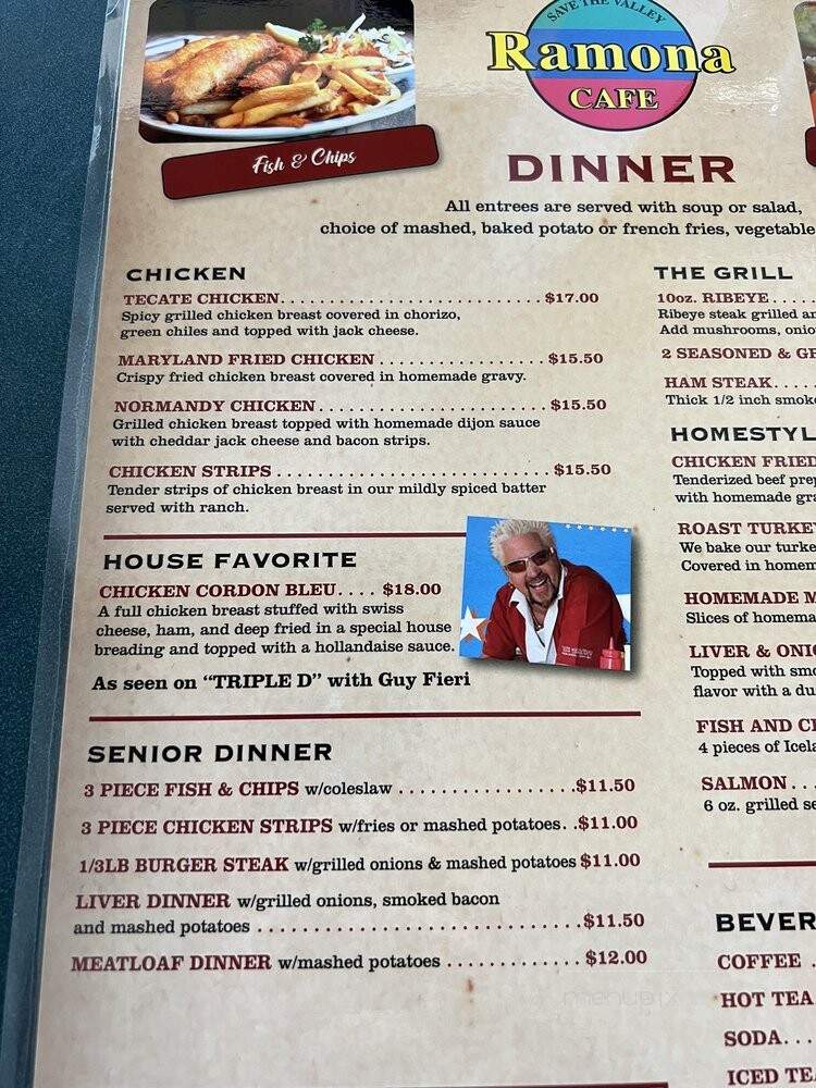 Ramona Diner - Ramona, SD menu_pic