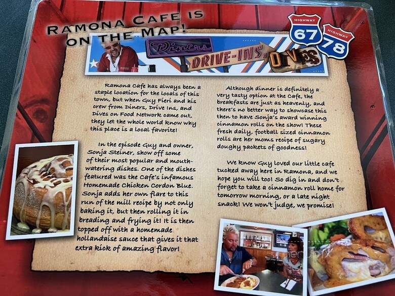 Ramona Diner - Ramona, SD menu_pic