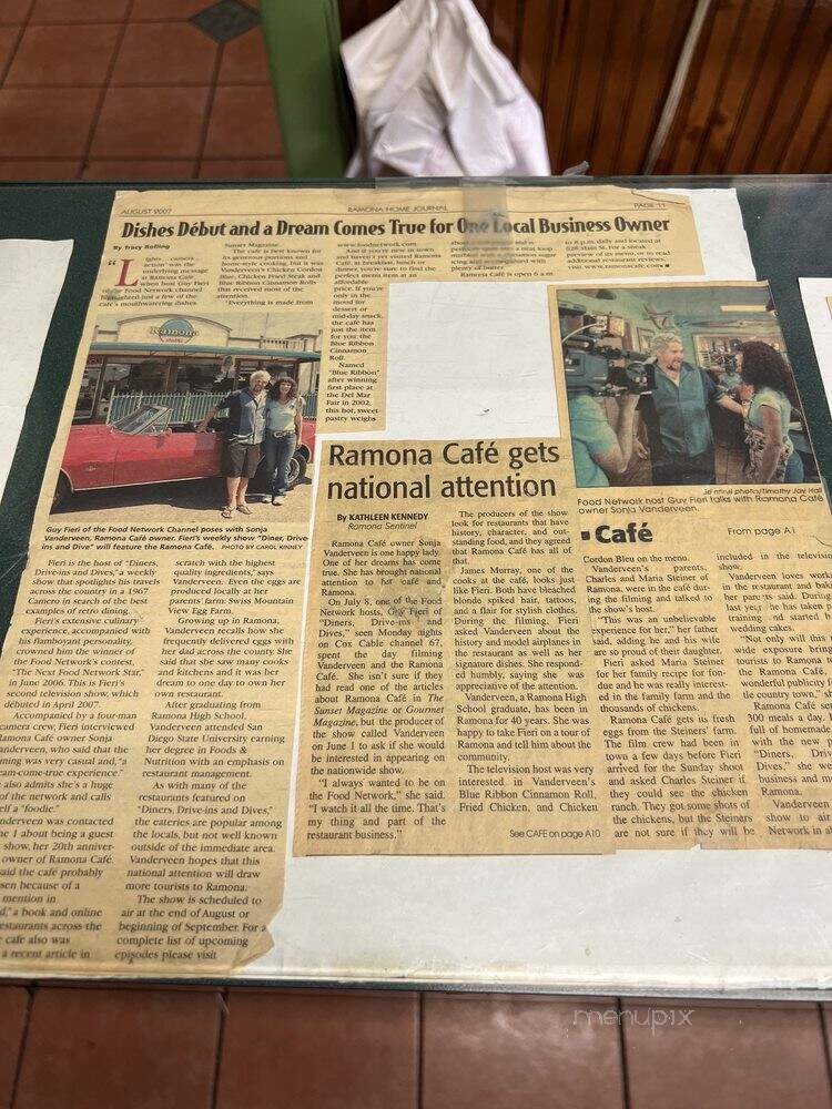 Ramona Diner - Ramona, SD menu_pic