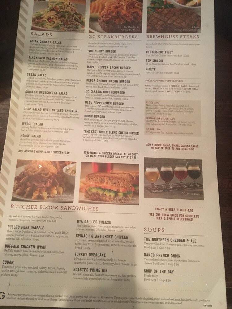 Granite City Food & Brewery Sioux Falls Menu Menu of Granite City Food & Brewery in Sioux Falls, SD 57106