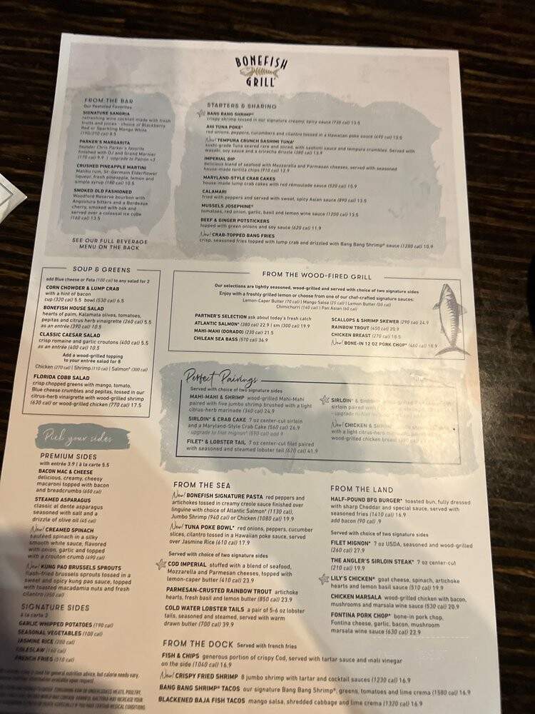 Bonefish Grill - Chattanooga, TN menu_pic
