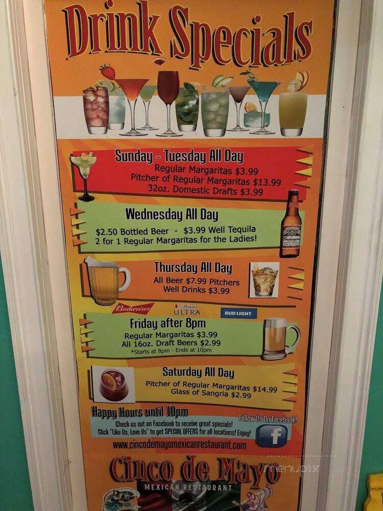 Cinco De Mayo Mexican Restaurant - Mount Juliet, TN menu_pic