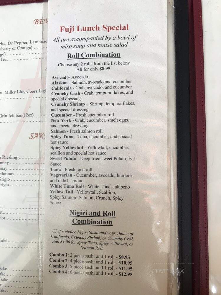 Fuji II Japanese Restaurant - Brentwood, TN menu_pic