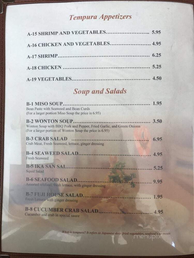 Fuji II Japanese Restaurant - Brentwood, TN menu_pic
