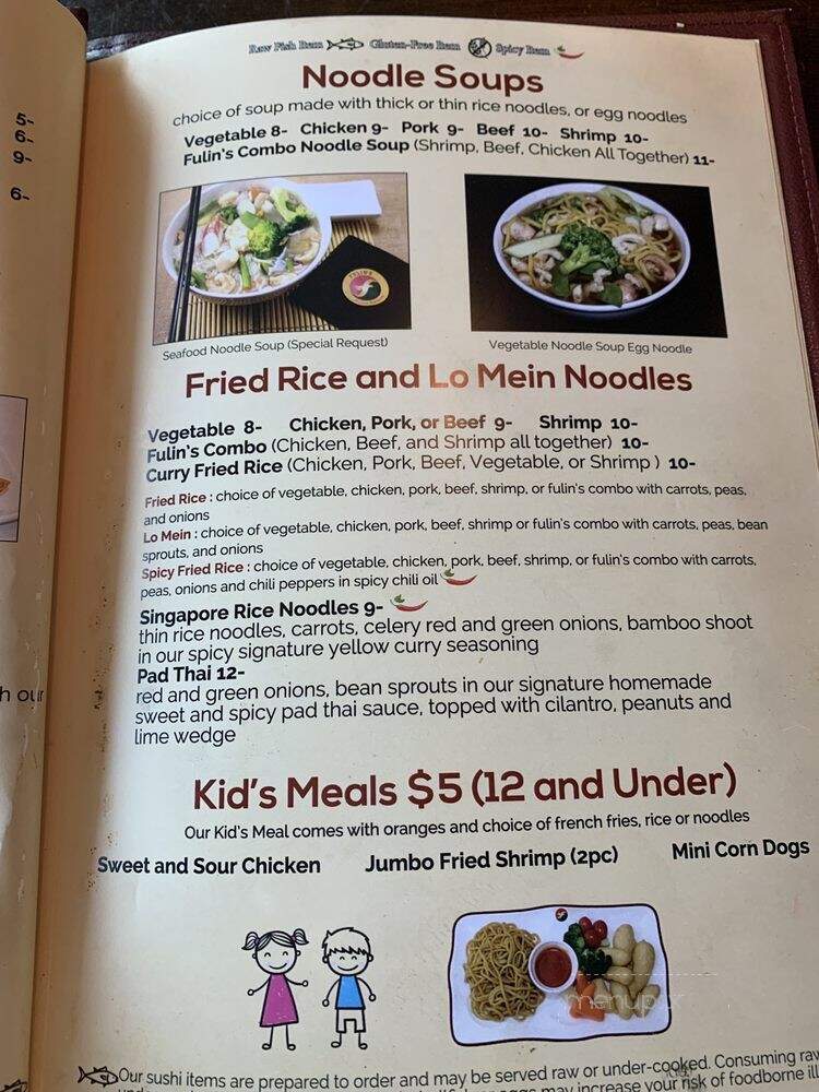 Fulin'ns Asian Cusine - Mount Juliet, TN menu_pic