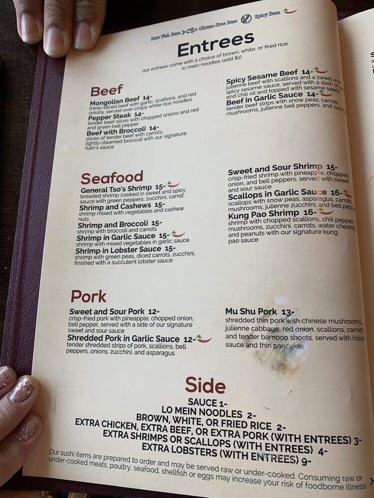 Fulin'ns Asian Cusine - Mount Juliet, TN menu_pic