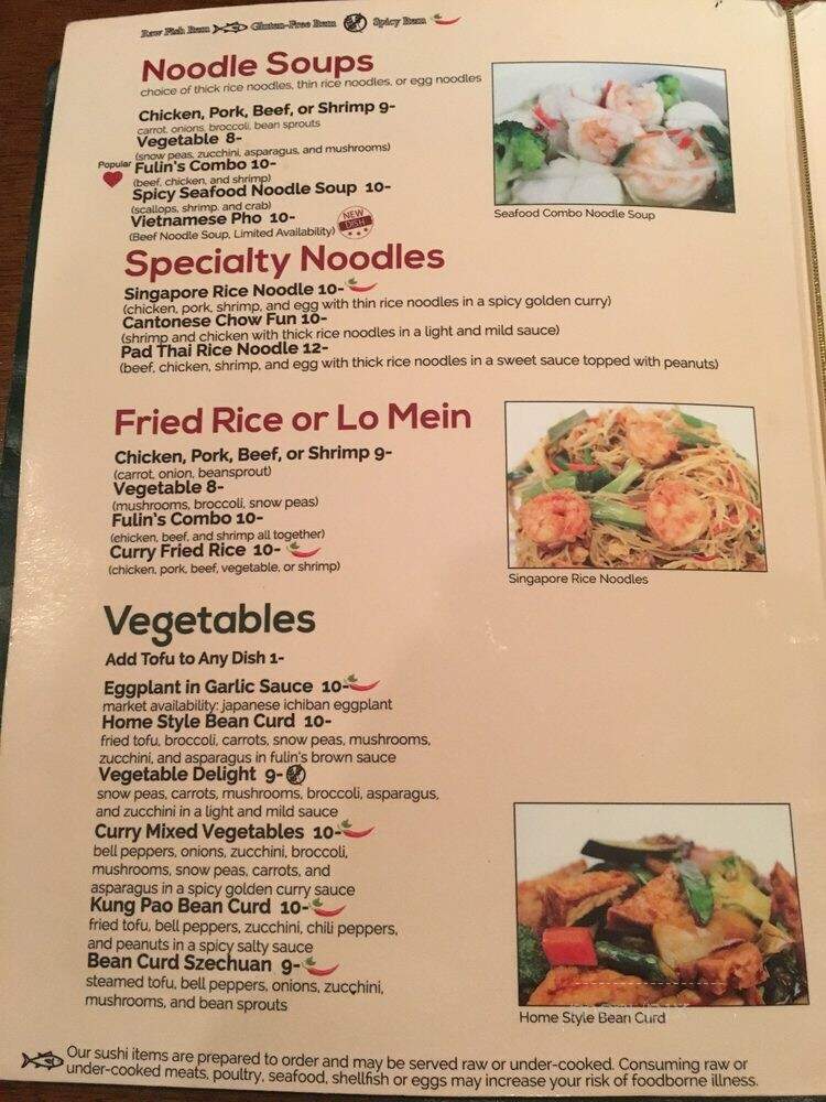 Fulins Asian Cuisine - Brentwood, TN menu_pic