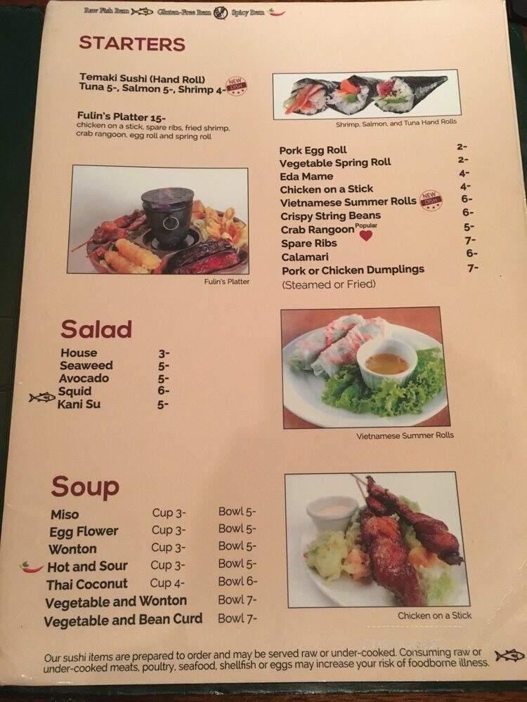 Fulins Asian Cuisine - Brentwood, TN menu_pic