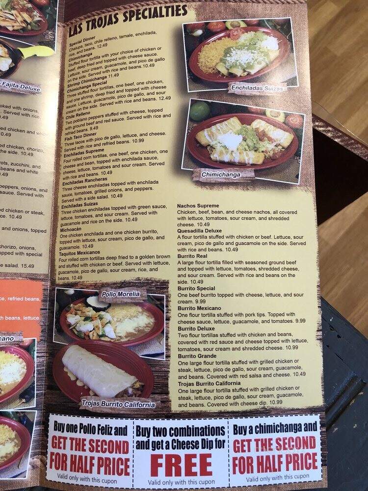 Las Trojas Mexican Restaurant - Tullahoma, TN menu_pic
