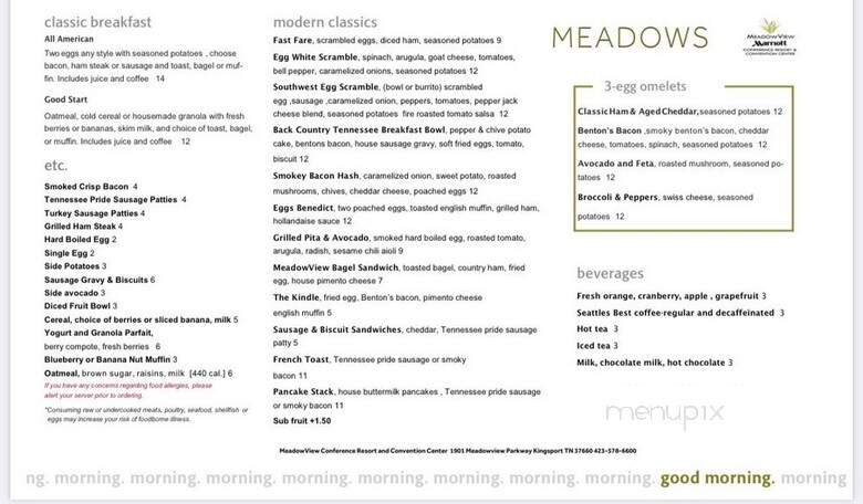 Meadows - Kingsport, TN menu_pic