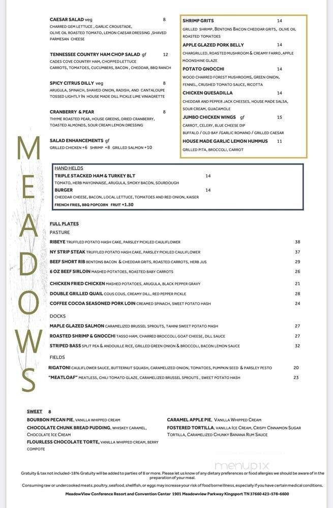 Meadows - Kingsport, TN menu_pic