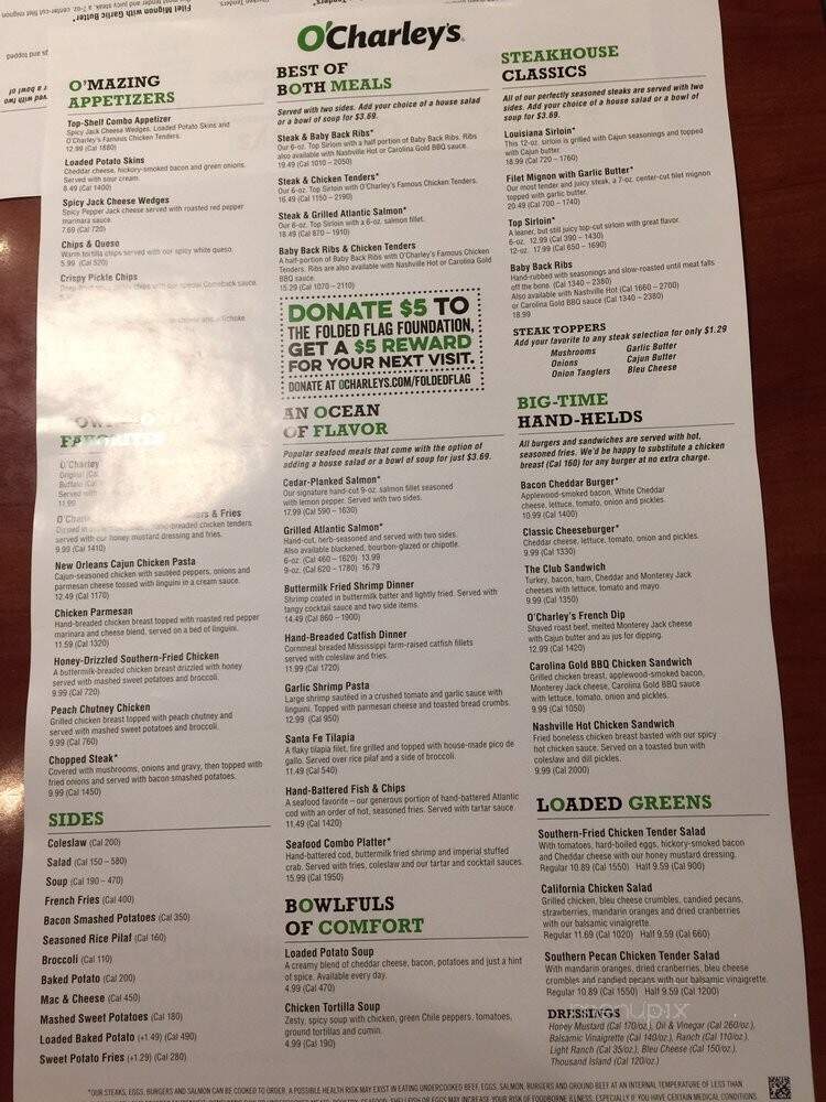 O'Charley's - Clarksville, TN menu_pic