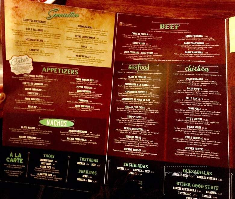 Panchos - Franklin, TN menu_pic