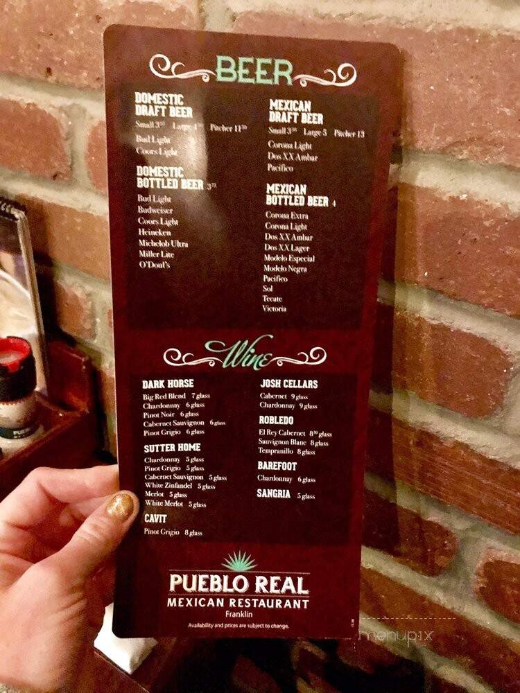 Panchos - Franklin, TN menu_pic
