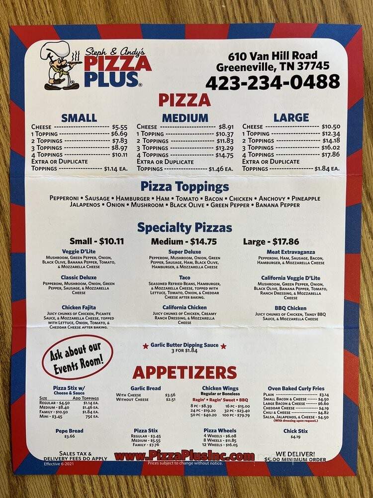 Pizza Plus - Greeneville, TN menu_pic