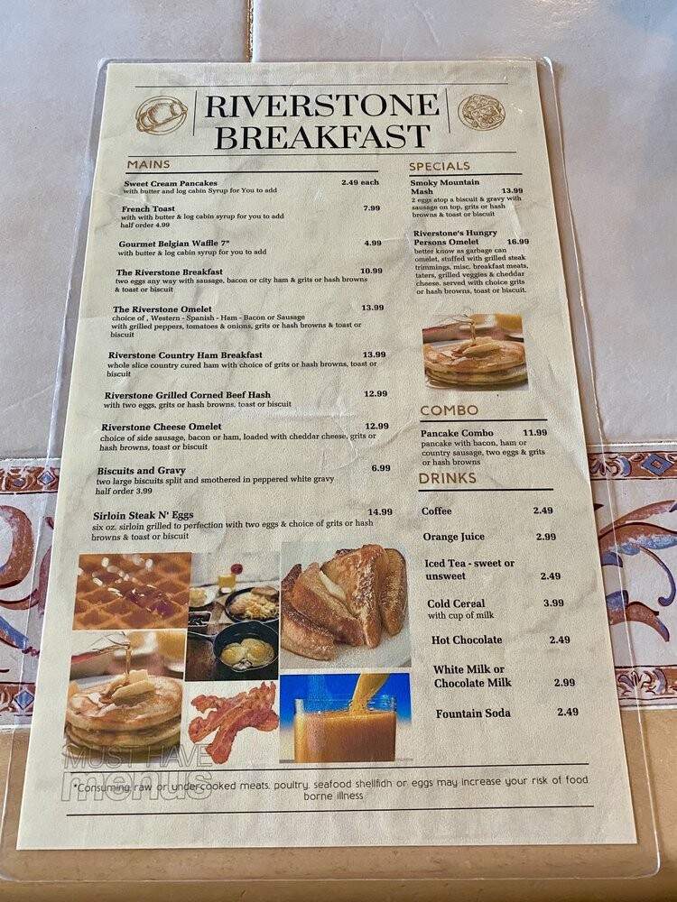 Riverstone Family Restaurant - Townsend, TN menu_pic