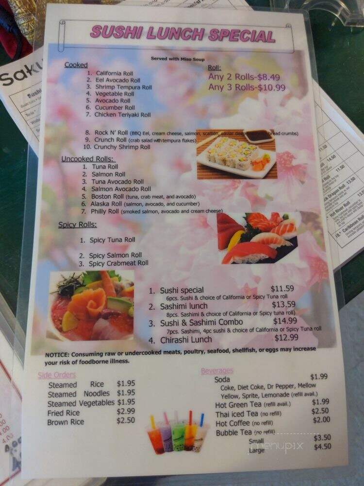 Sakura Japanese Rest & Sushi - Franklin, TN menu_pic