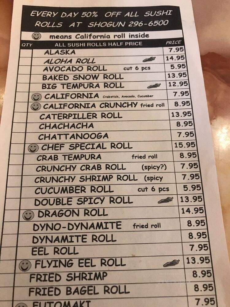 Shogun Japanese Steak & Sushi - Chattanooga, TN