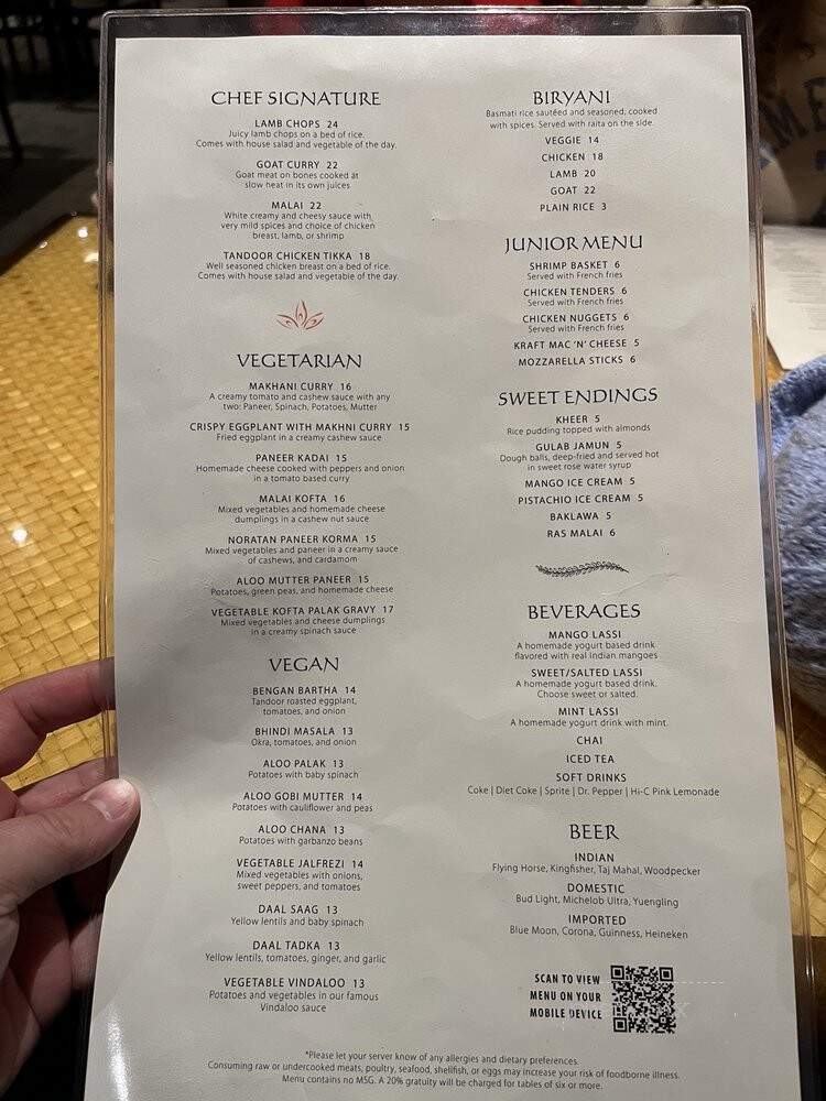 Tandoor Indian Restaurant - Clarksville, TN menu_pic