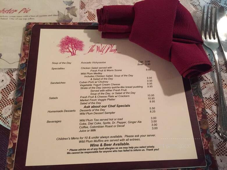 Wild Plum - Gatlinburg, TN menu_pic