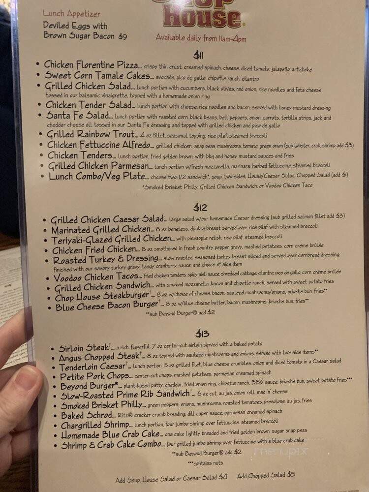 Chop House - Knoxville, TN menu_pic