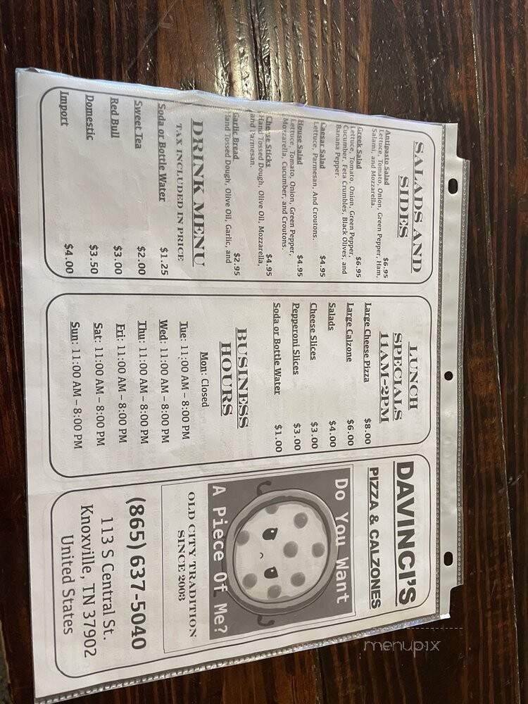 Da Vinci's Pizzeria & Calzones - Knoxville, TN