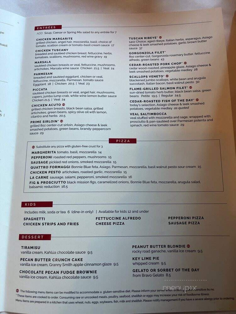 Amerigo - Nashville, TN menu_pic