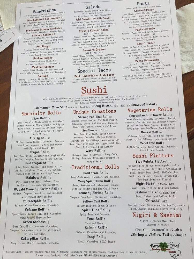 Batter'd & Fried Boston Seafd - Nashville, TN menu_pic