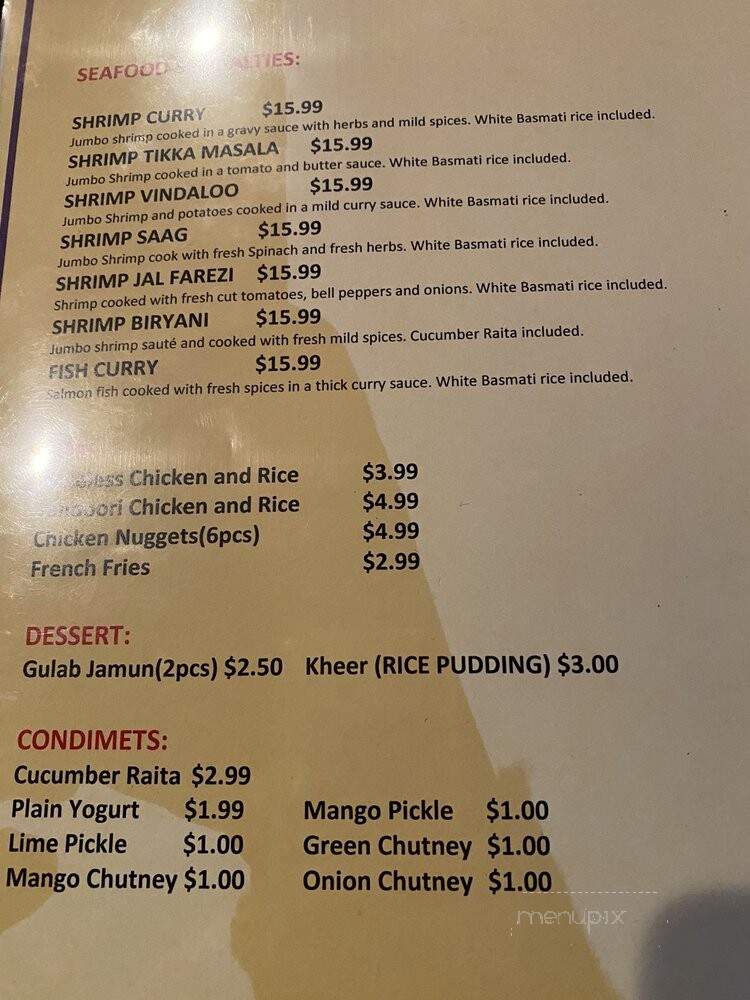 Best Of Indian Cuisines - Nashville, TN menu_pic