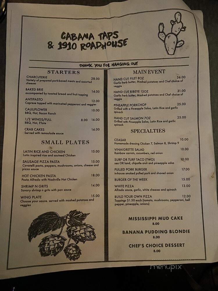 Cabana - Nashville, TN menu_pic