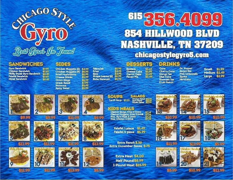 Chicago Style Gyros - Nashville, TN menu_pic