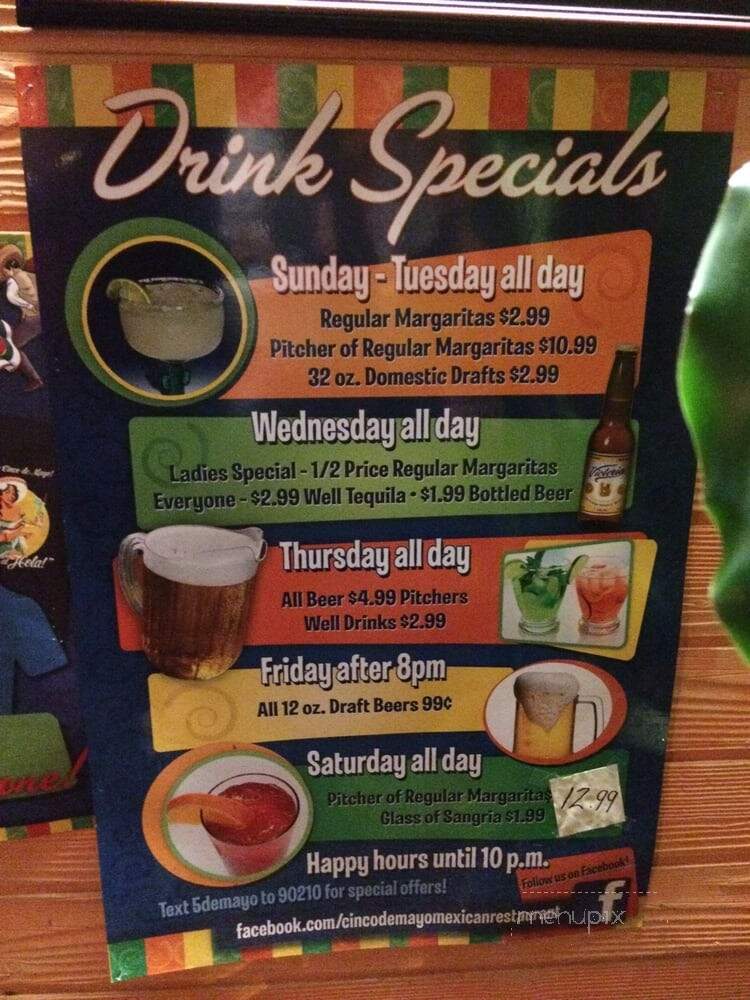 Cinco De Mayo - Nashville, TN menu_pic