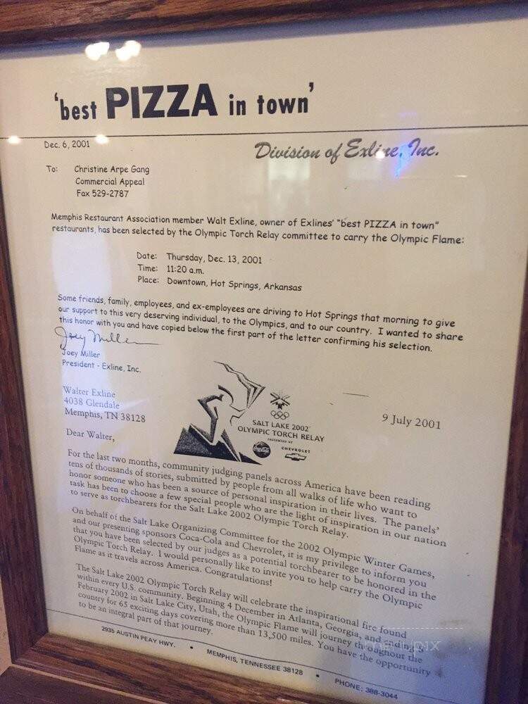 Exlines' Best Pizza In Town - Bartlett, TN