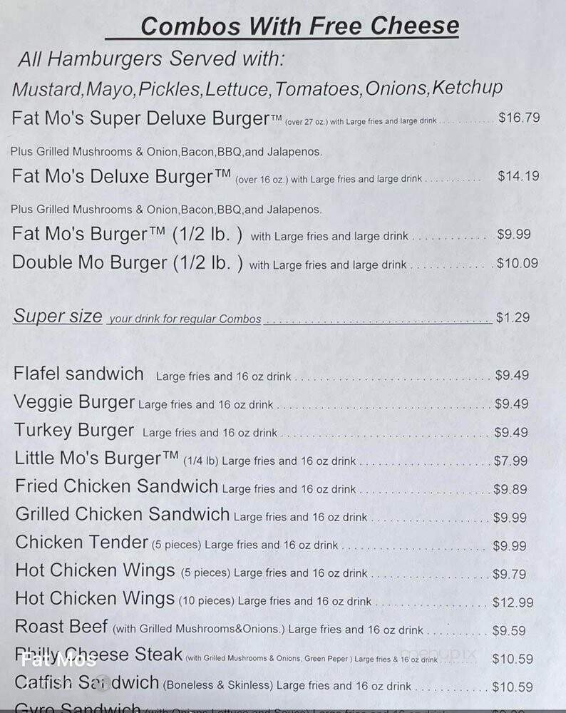 Fat Mo's Burgers - Nashville, TN menu_pic