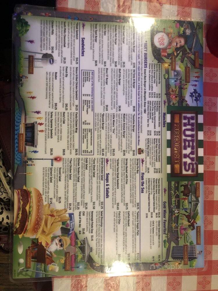 Huey's - Memphis, TN menu_pic