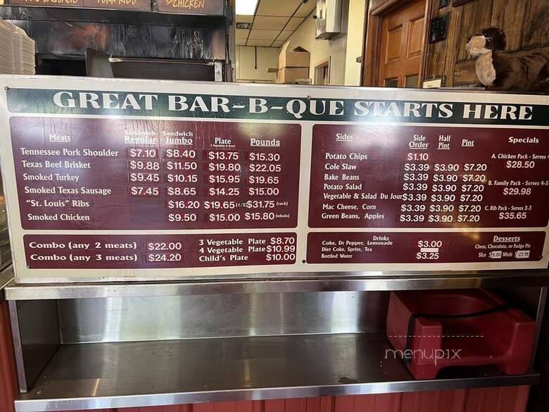 Jack's Bar-B-Que - Nashville, TN menu_pic