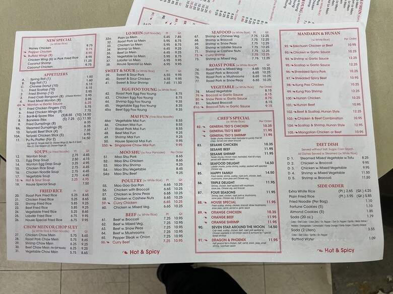 New China Restaurant - Nashville, TN menu_pic