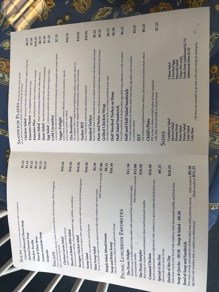 Picnic Cafe - Nashville, TN menu_pic