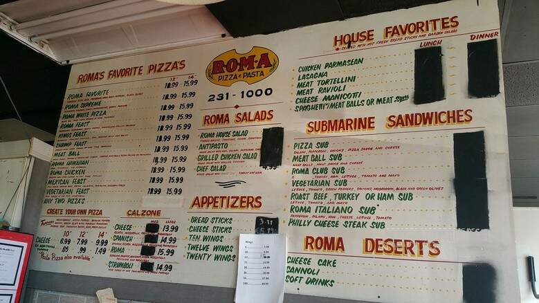Roma Pizza - Nashville, TN menu_pic